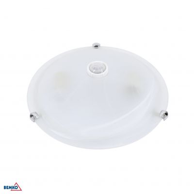 PLAFONIERA TAZAN Z CZUJ. PODCZER. 2X40W E27 IP20 FI-40 SZKŁO+STAL C38-ST78-240G-PIR BEMKO (C38-ST78-240G-PIR)